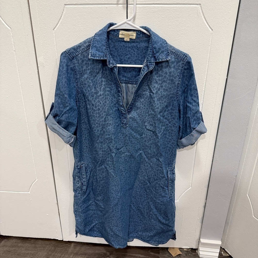 Cloth & Stone by Anthropologie Blue Chambray Dress
